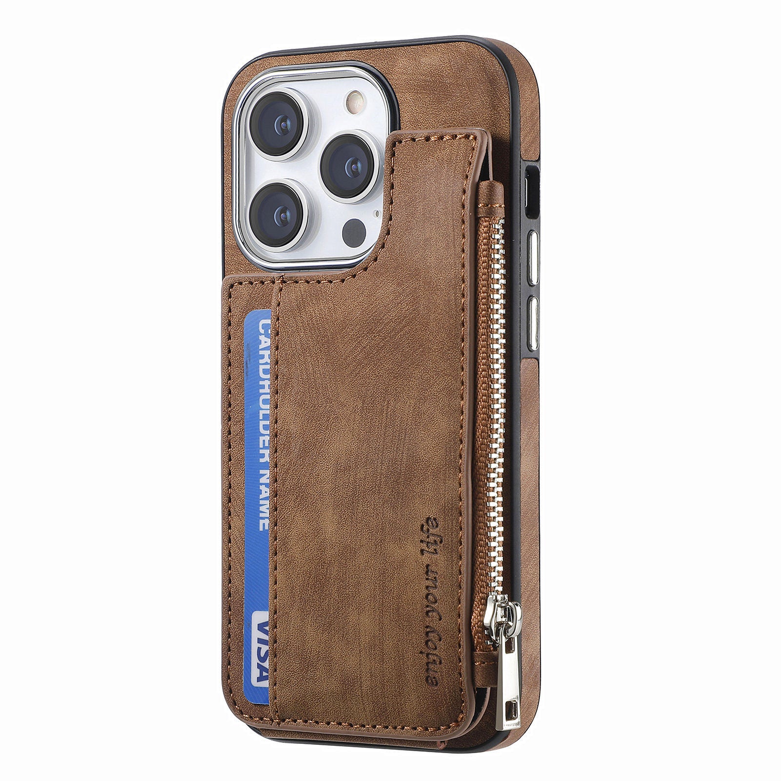 Shockproof Case for iPhone 13 Pro 6.1 inch Zippered Wallet Magnetic Phone Shell PU Leather TPU Phone Cover Shockproof Case for iPhone 13 Pro 6.1 inch Zippered Wallet Magnetic Phone Shell PU Leather TPU Phone Cover